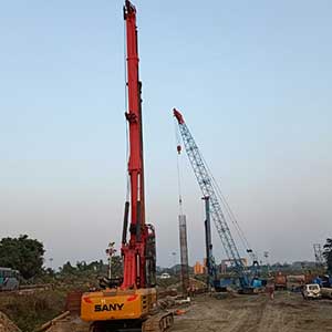 Construction of pile foundation by Rotary Method